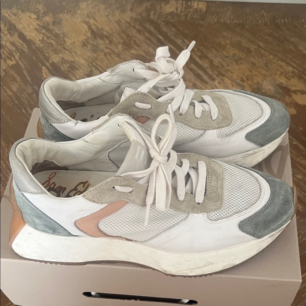 Sam Edelman White and Gray Sneakers - Picture 2 of 4